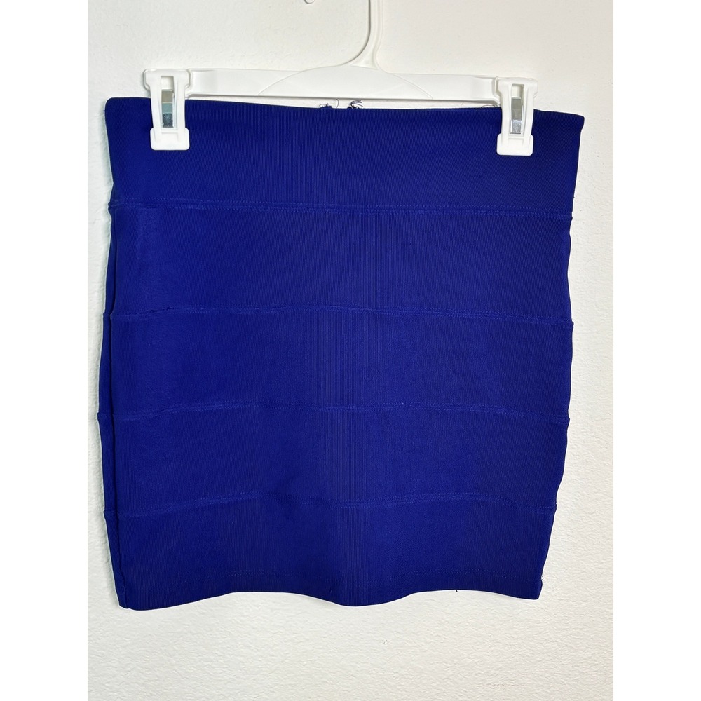Forever 21 Royal Blue Bandage Mini Skirt Bodycon Zip Back Medium